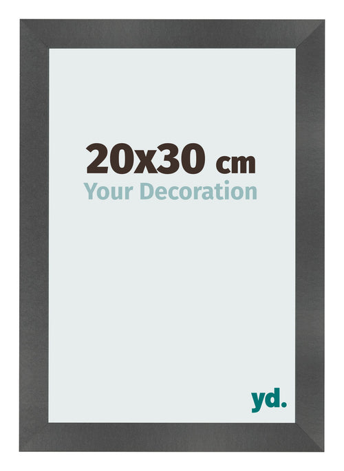 Marco de Fotos 20x30cm Negro Plateado Pulido MDF Pisa Delantera Tamano | Yourdecoration.es