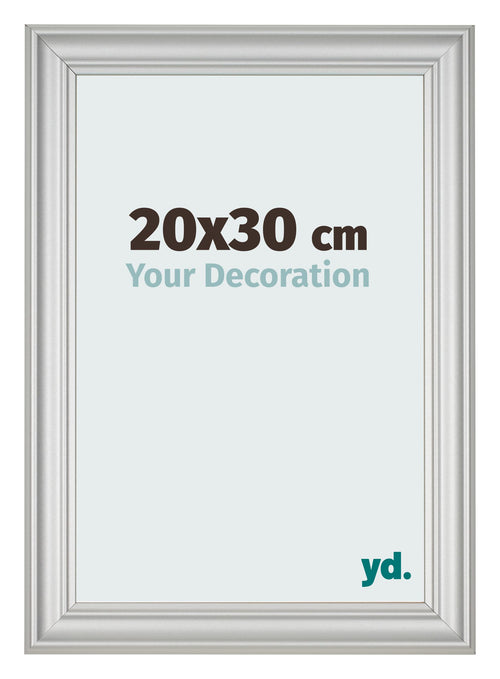 Marco de Fotos 20x30cm Plateado Mate MDF Lazio Delantera Tamano | Yourdecoration.es