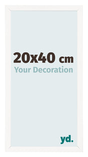 Marco de Fotos 20x40 cm Blanco Brillante MDF Bologna Delantera Tamano | Yourdecoration.es