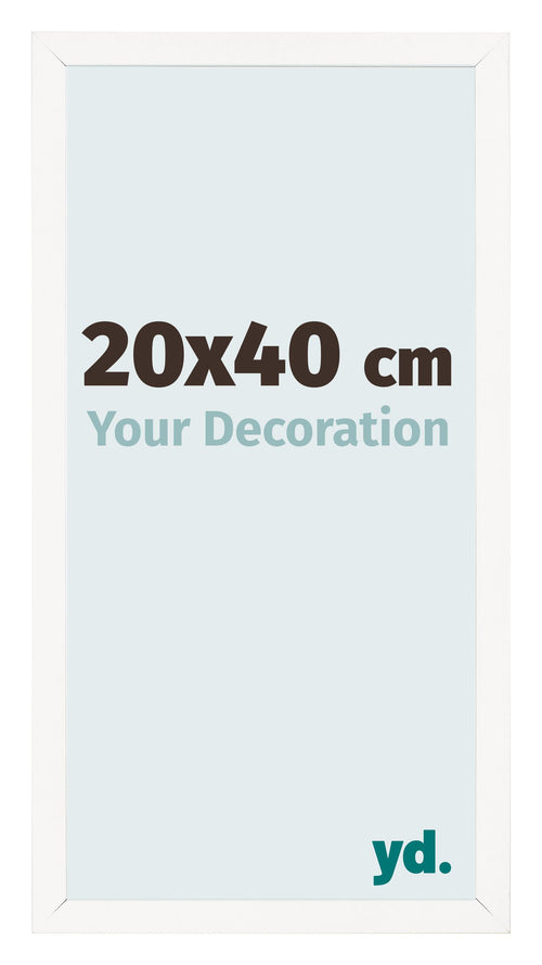 Marco de Fotos 20x40 cm Blanco Brillante MDF Bologna Delantera Tamano | Yourdecoration.es