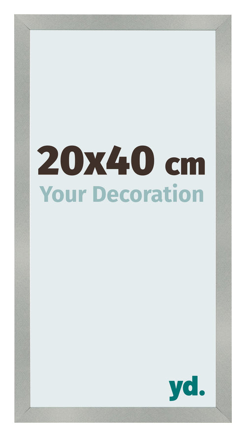 Marco de Fotos 20x40cm Aluminio Cepillado MDF Bologna Delantera Tamano | Yourdecoration.es