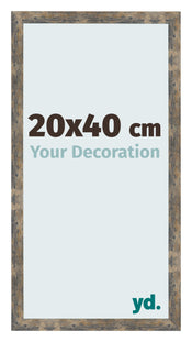 Marco de Fotos 20x40cm Azul Y Dorado Fusionado MDF Bologna Delantera Tamano | Yourdecoration.es