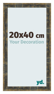 Marco de Fotos 20x40cm Azul Y Dorado Fusionado MDF Pisa Delantera Tamano | Yourdecoration.es