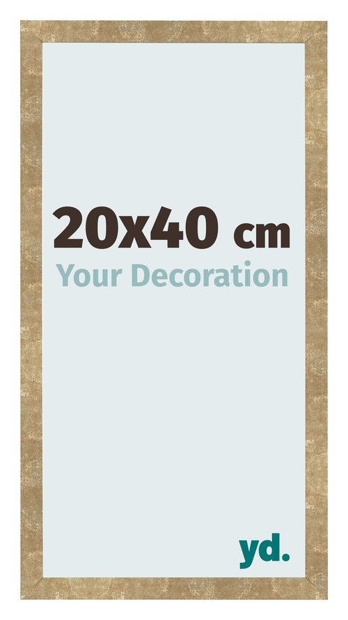 Marco de Fotos 20x40cm Dorado Antiguo MDF Bologna Delantera Tamano | Yourdecoration.es