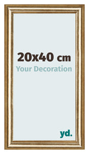 Marco de Fotos 20x40cm Dorado Antiguo MDF Lazio Delantera Tamano | Yourdecoration.es