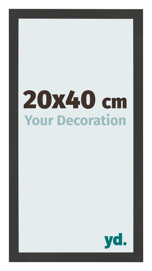 Marco de Fotos 20x40cm Negro Grano De Madera MDF Bologna Delantera Tamano | Yourdecoration.es