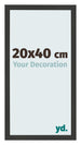 Marco de Fotos 20x40cm Negro Grano De Madera MDF Bologna Delantera Tamano | Yourdecoration.es