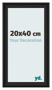 Marco de Fotos 20x40cm Negro Grano De Madera MDF Lazio Delantera Tamano | Yourdecoration.es