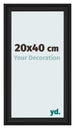Marco de Fotos 20x40cm Negro Grano De Madera MDF Lazio Delantera Tamano | Yourdecoration.es
