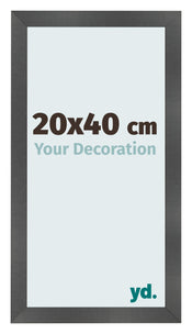 Marco de Fotos 20x40cm Negro Plateado Pulido MDF Pisa Delantera Tamano | Yourdecoration.es