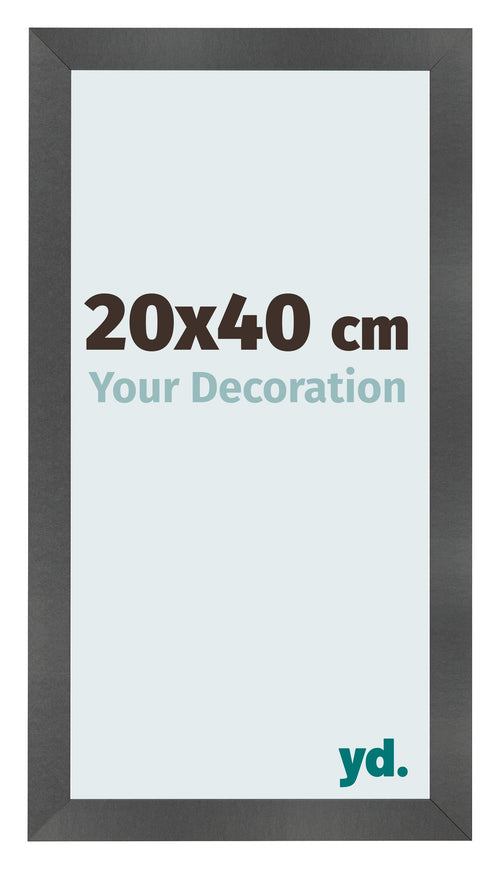 Marco de Fotos 20x40cm Negro Plateado Pulido MDF Pisa Delantera Tamano | Yourdecoration.es