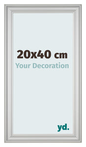 Marco de Fotos 20x40cm Plateado Mate MDF Lazio Delantera Tamano | Yourdecoration.es