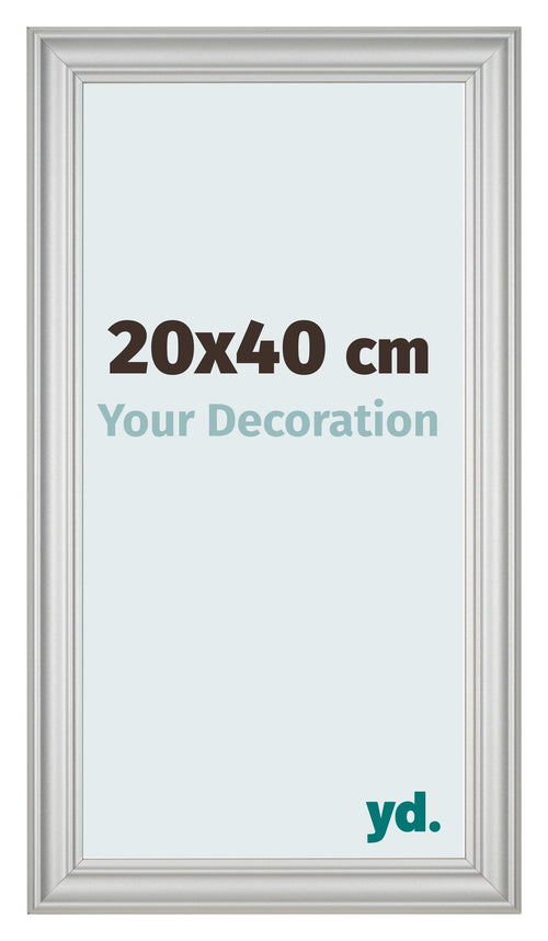 Marco de Fotos 20x40cm Plateado Mate MDF Lazio Delantera Tamano | Yourdecoration.es