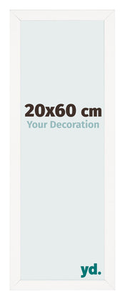 Marco de Fotos 20x60 cm Blanco Brillante MDF Bologna Delantera Tamano | Yourdecoration.es