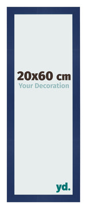 Marco de Fotos 20x60cm Azul Oscuro Barrido MDF Bologna Delantera Tamano | Yourdecoration.es