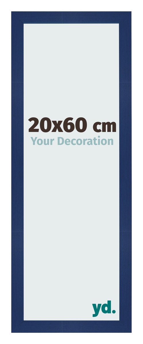 Marco de Fotos 20x60cm Azul Oscuro Barrido MDF Bologna Delantera Tamano | Yourdecoration.es