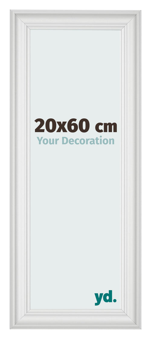 Marco de Fotos 20x60cm Blanco Barrido MDF Lazio Delantera Tamano | Yourdecoration.es