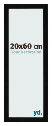 Marco de Fotos 20x60cm Negro Brillante MDF Bologna Delantera Tamano | Yourdecoration.es
