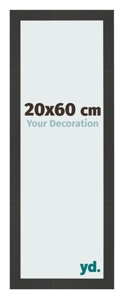 Marco de Fotos 20x60cm Negro Grano De Madera MDF Bologna Delantera Tamano | Yourdecoration.es