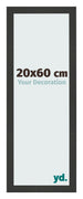 Marco de Fotos 20x60cm Negro Grano De Madera MDF Bologna Delantera Tamano | Yourdecoration.es