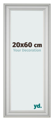 Marco de Fotos 20x60cm Plateado Mate MDF Lazio Delantera Tamano | Yourdecoration.es