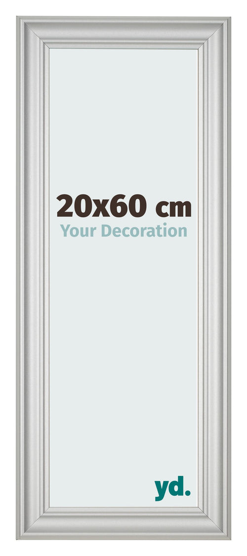 Marco de Fotos 20x60cm Plateado Mate MDF Lazio Delantera Tamano | Yourdecoration.es