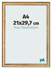 Marco de Fotos 21x29 7cm A4 Dorado Antiguo MDF Lazio Delantera Tamano | Yourdecoration.es