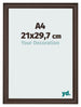 Marco de Fotos 21x29 7cm A4 Roble Oscuro MDF Lazio Delantera Tamano | Yourdecoration.es