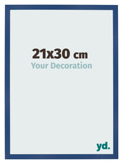 Marco de Fotos 21x30 cm Azul Oscuro MDF Bologna Delantera Tamano | Yourdecoration.es