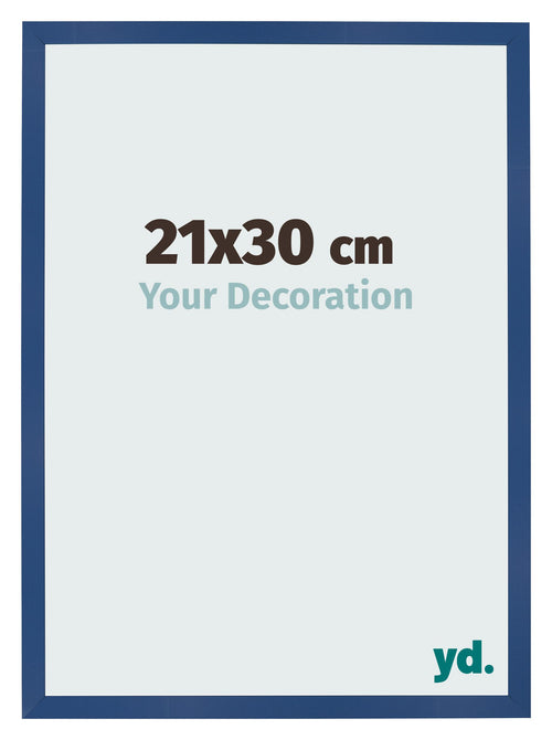 Marco de Fotos 21x30 cm Azul Oscuro MDF Bologna Delantera Tamano | Yourdecoration.es