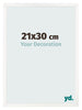 Marco de Fotos 21x30 cm Blanco Brillante MDF Bologna Delantera Tamano | Yourdecoration.es