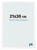 Marco de Fotos 21x30 cm Blanco Mate MDF Bologna Delantera Tamano | Yourdecoration.es