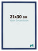 Marco de Fotos 21x30cm Azul Oscuro Barrido MDF Bologna Delantera Tamano | Yourdecoration.es