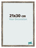 Marco de Fotos 21x30cm Azul Y Dorado Fusionado MDF Bologna Delantera Tamano | Yourdecoration.es