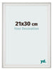 Marco de Fotos 21x30cm Blanco Barrido MDF Lazio Delantera Tamano | Yourdecoration.es