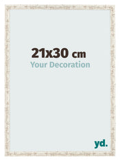 Marco de Fotos 21x30cm Blanco Vintage MDF Bologna Delantera Tamano | Yourdecoration.es