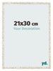 Marco de Fotos 21x30cm Blanco Vintage MDF Bologna Delantera Tamano | Yourdecoration.es