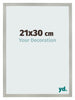 Marco de Fotos 21x30cm Plateado Mate MDF Bologna Delantera Tamano | Yourdecoration.es