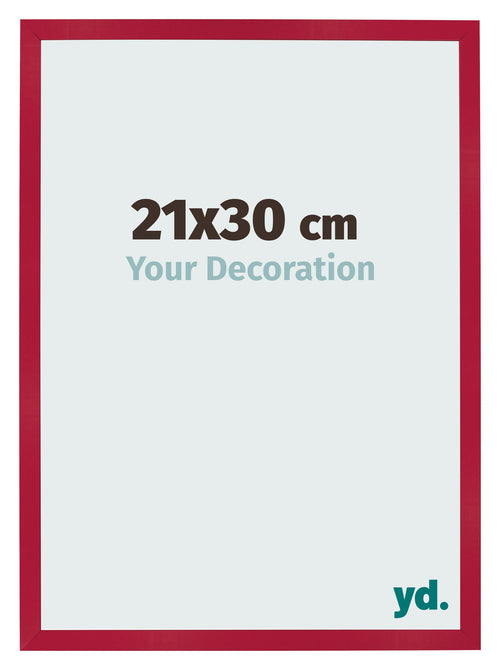 Marco de Fotos 21x30cm Rojo MDF Bologna Delantera Tamano | Yourdecoration.es