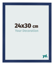 Marco de Fotos 24x30cm Azul Oscuro Barrido MDF Bologna Delantera Tamano | Yourdecoration.es