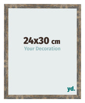 Marco de Fotos 24x30cm Azul Y Dorado Fusionado MDF Bologna Delantera Tamano | Yourdecoration.es