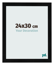 Marco de Fotos 24x30cm Negro Plateado Pulido MDF Pisa Delantera Tamano | Yourdecoration.es