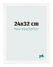 Marco de Fotos 24x32 cm Blanco Brillante MDF Bologna Delantera Tamano | Yourdecoration.es