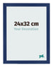 Marco de Fotos 24x32cm Azul Oscuro Barrido MDF Bologna Delantera Tamano | Yourdecoration.es