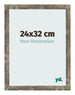 Marco de Fotos 24x32cm Azul Y Dorado Fusionado MDF Bologna Delantera Tamano | Yourdecoration.es