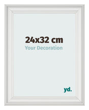 Marco de Fotos 24x32cm Blanco Barrido MDF Lazio Delantera Tamano | Yourdecoration.es