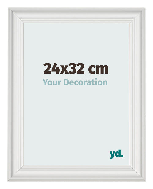 Marco de Fotos 24x32cm Blanco Barrido MDF Lazio Delantera Tamano | Yourdecoration.es