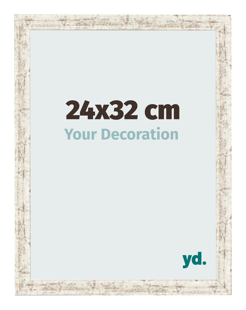 Marco de Fotos 24x32cm Blanco Vintage MDF Bologna Delantera Tamano | Yourdecoration.es