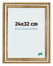 Marco de Fotos 24x32cm Dorado Antiguo MDF Lazio Delantera Tamano | Yourdecoration.es
