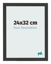 Marco de Fotos 24x32cm Negro Grano De Madera MDF Bologna Delantera Tamano | Yourdecoration.es
